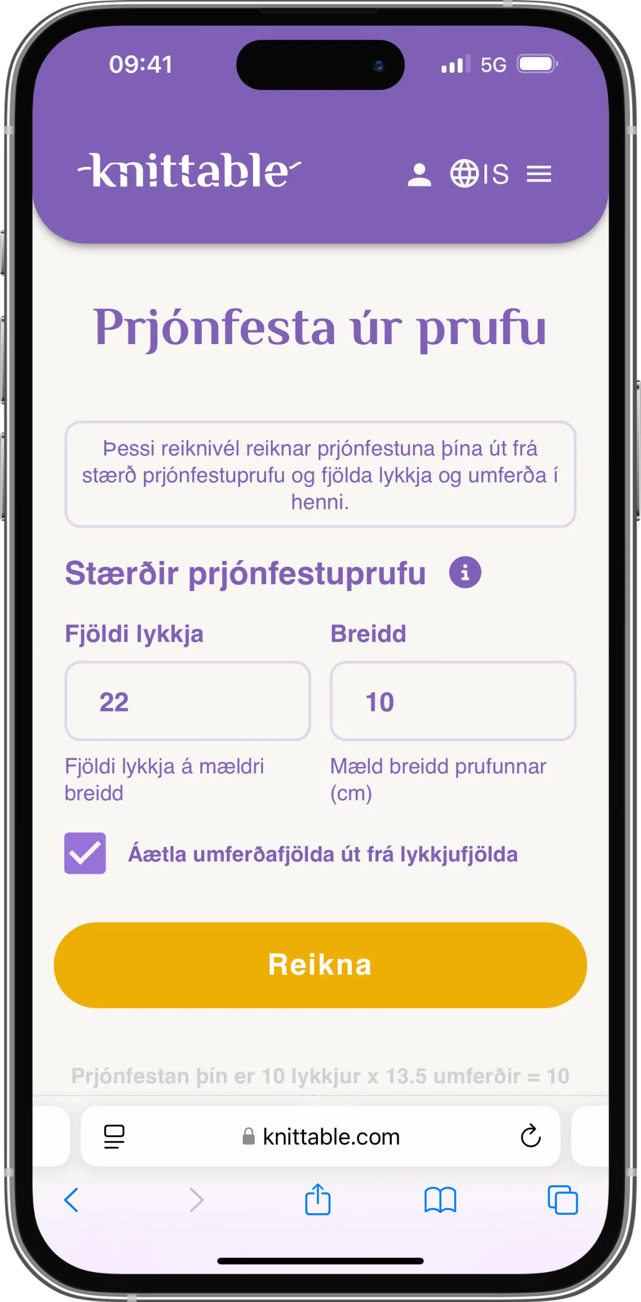 Prjónfesta úr prufu