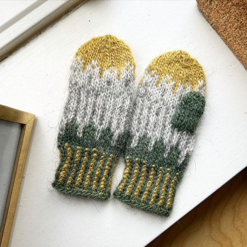 child's mittens with a pattern