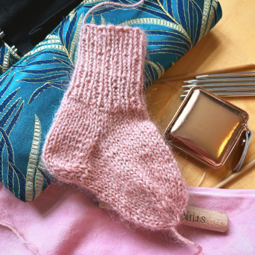 pink baby sock