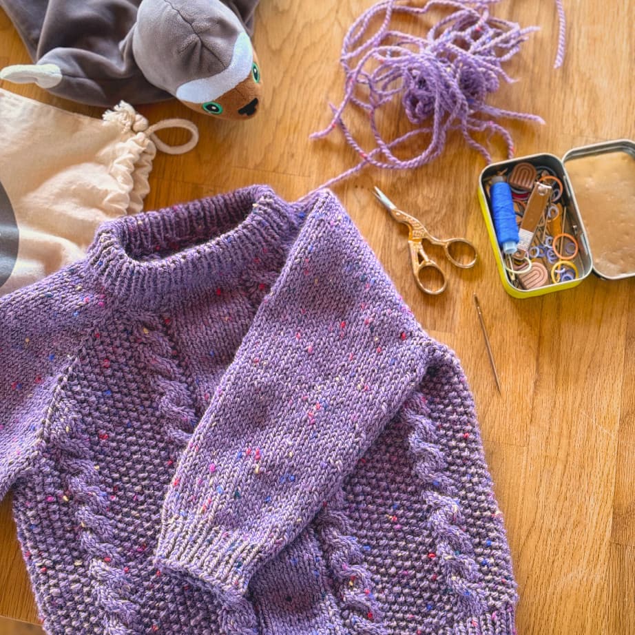 Kaðlapeysa og prjónafylgihlutir